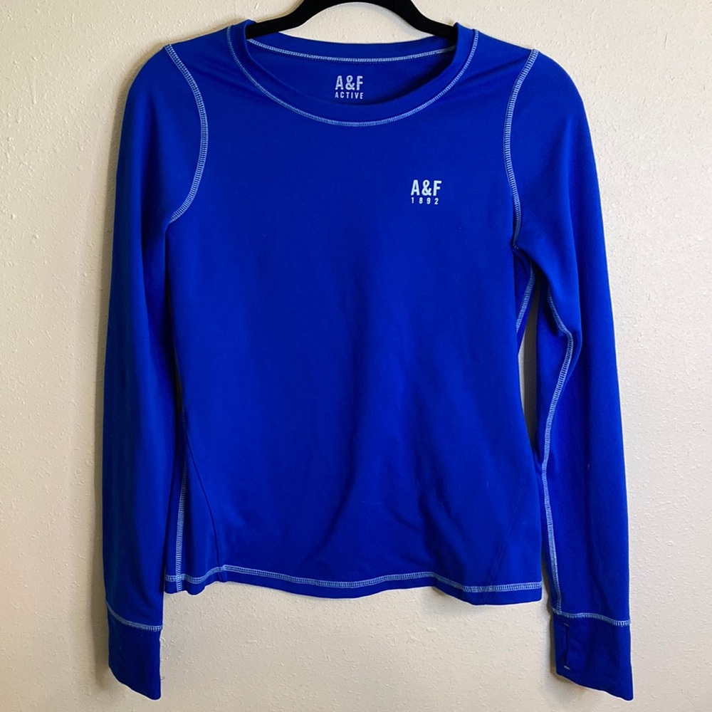 Abercrombie and Fitch Athletic Active Blue Long Sleeve Tee Sz M